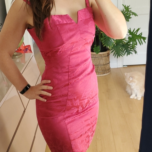 le chateau Dresses & Skirts - Le Château Bright Pink Sheath Dress – Shiny Cocktail Party